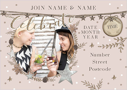 Celebrate Invite Personalised Postcard