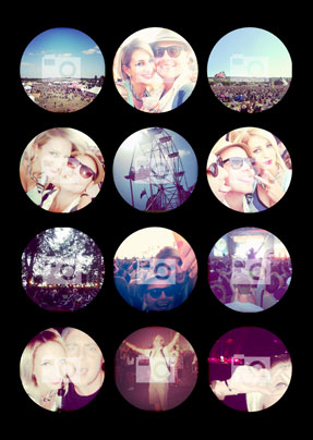 Black 12 Circle Photo Upload Large Poster