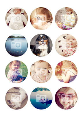 White 12 Circle Photo Upload Large Poster