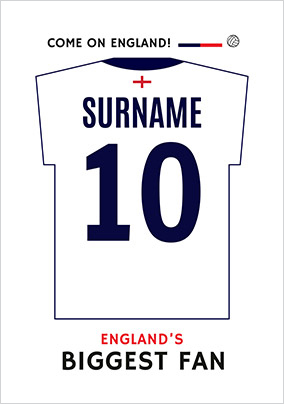Come On England Personalised Football Shirt Poster