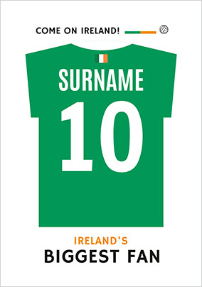 Come On Ireland Personalised Football Shirt Poster