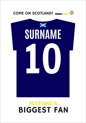 Come On Scotland Personalised Football Shirt Poster
