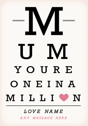 One In A Million Small Poster for Mum