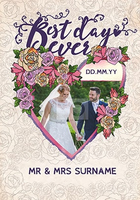 Best Day Ever Heart Photo Upload Poster