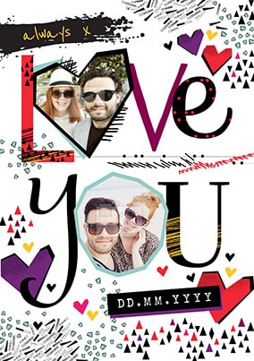 Love You Multi Photo Poster
