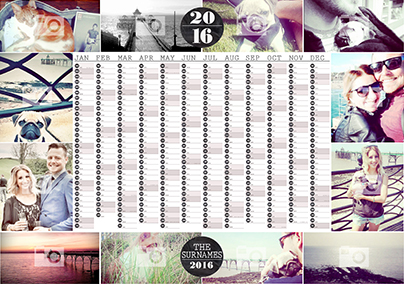 Chalkboard - Large Landscape Photo Year Planner