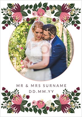 Mr & Mrs Floral Photo Poster