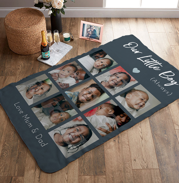 Our Little Boy Photo Upload Personalised Blanket