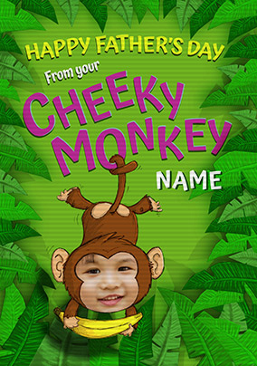 Happy Father's Day From Your Cheeky Monkey Photo Flip Reveal Card