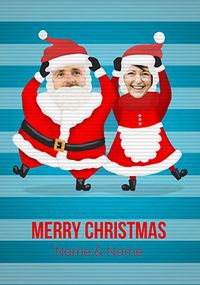 Mr & Mrs Claus Flip Reveal Photo Christmas Card