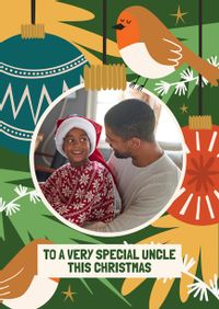 Special Uncle Baubles Photo Christmas Card