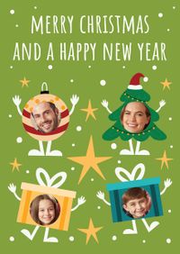 Tap to view Christmas Icons Spoof Family Photo Card