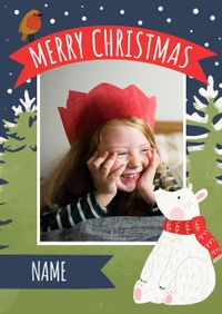 Tap to view Merry Christmas Cute Polar Bear Photo Card