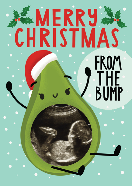 Avocado From the Bump Christmas Photo Card