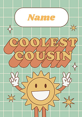 Coolest Cousin Retro Personalised Birthday Card