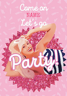 Let's Go Party Personalised Card