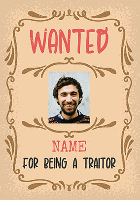 Wanted Photo Leaving Card