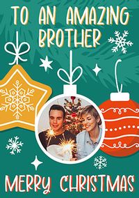 Tap to view Bauble Amazing Brother Photo Card