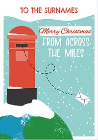 Across the Miles Postcard Personalised Christmas Card