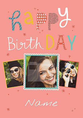 Pattern Female Birthday Photo Card
