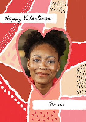 Pattern Heart Photo Valentine's Card