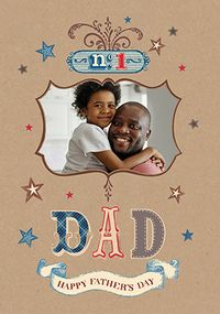 Tap to view No.1 Dad Father's Day Photo Upload Card