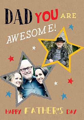 Awesome Dad Photo Upload Father's Day Card
