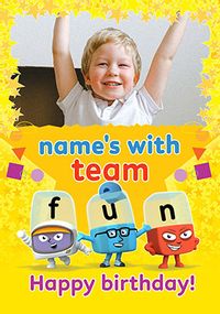 Tap to view Alphablocks Team Fun Birthday Photo Card