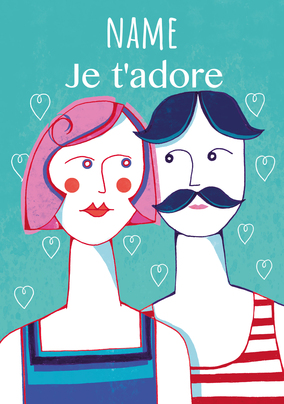 Je t'adore personalised Valentine's Day Card