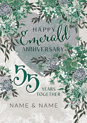 55 Years Personalised Emerald Anniversary Card