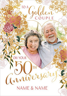 Golden Couple 50th Anniversary Photo Card