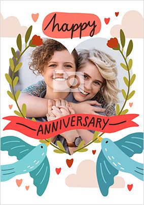 Happy Anniversary Birds Photo Card