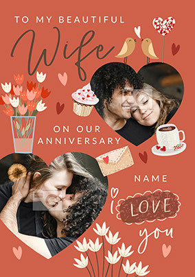 Beautiful Wife Anniversary Photo Card