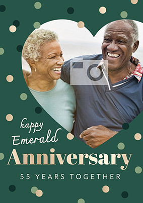 55 Years Emerald Anniversary Photo Card