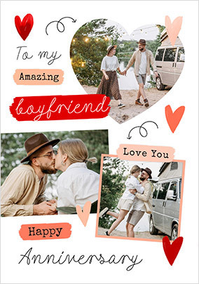 Happy Anniversary To My Amazing Boyfriend Photo Card