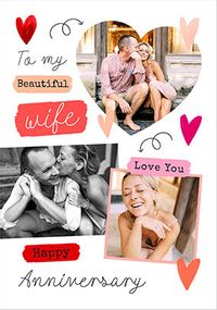 Tap to view Happy Anniversary To My Beautiful Wife 3 Photo Card