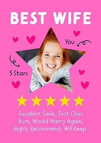 Tap to view 5 Star Wife Rating Anniversary Photo Card