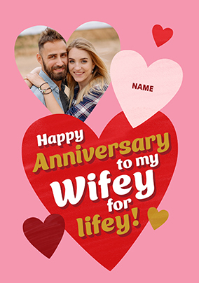 Wifey For Lifey Anniversary Photo Card