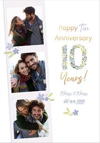 Tap to view 10 Years Tin Anniversary 3 Photo Card