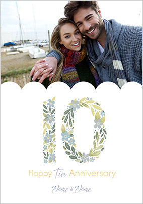10 Years Tin Anniversary Photo Card