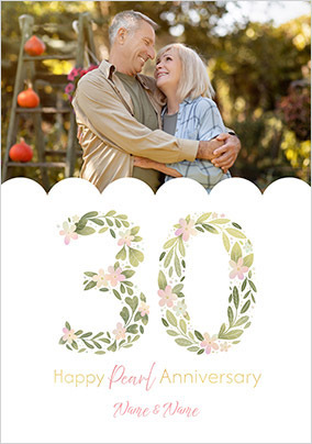30 Years Pearl Anniversary Photo Card
