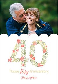 Tap to view 40 Years Ruby Anniversary Photo Card