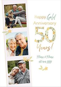 Tap to view 50 Years Gold Anniversary 3 Photo Card