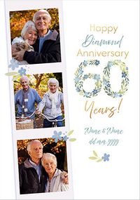 Tap to view 60 Years Diamond Anniversary 3 Photo Card