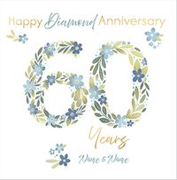 Tap to view 60 Years Diamond Anniversary Square Card