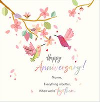 Tap to view Hummingbirds Square Anniversary Card