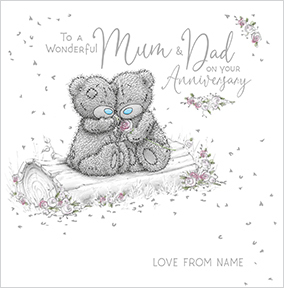 Me To You Mum And Dad Square Anniversary Card