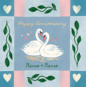 Swans Square Anniversary Card