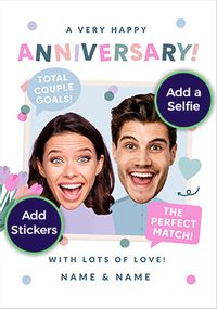Tap to view Funky Faces For Couples Anniversary 2 Photo Card