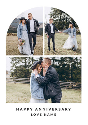 3 Photo Arch Anniversary Card